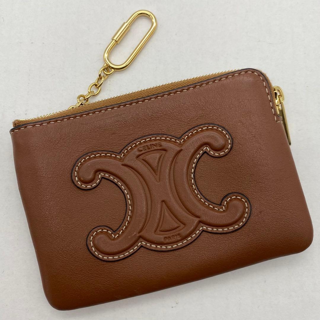 セリーヌ　ケース　キーリング　小銭入れ　ラウンドファスナー　トリオンフ
