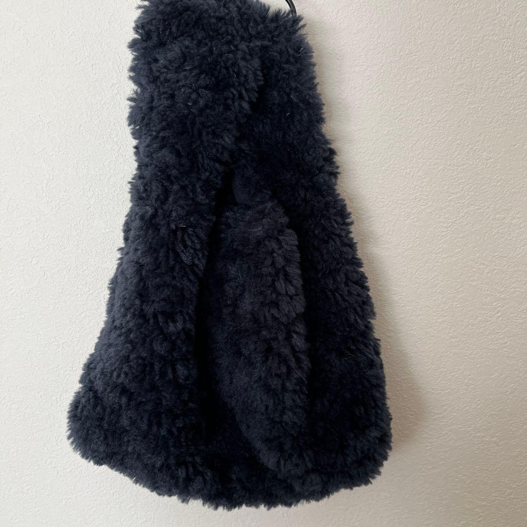 THREE DOTS スリードッツ ファー マーケットバッグ ネイビー