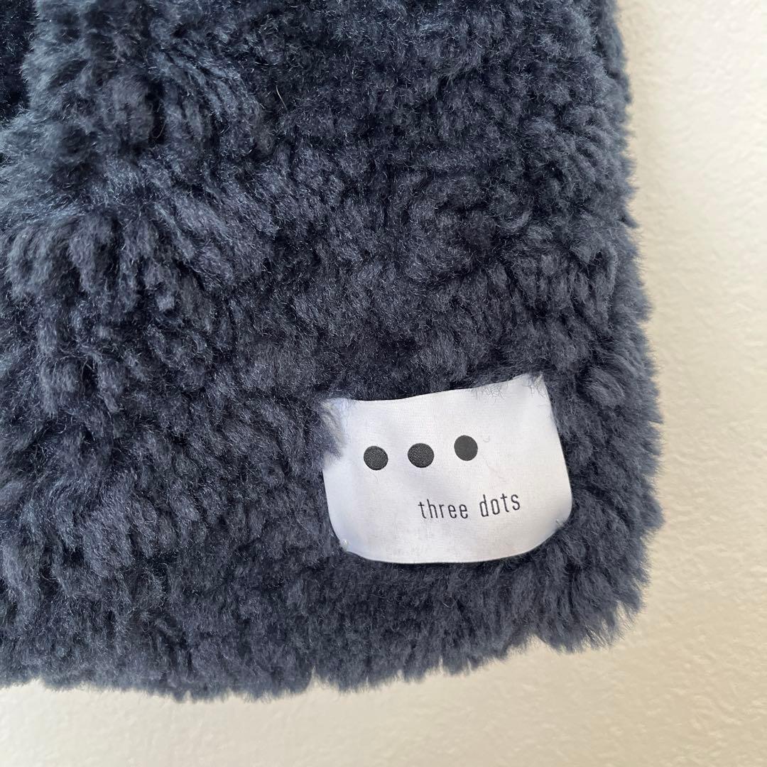 THREE DOTS スリードッツ ファー マーケットバッグ ネイビー