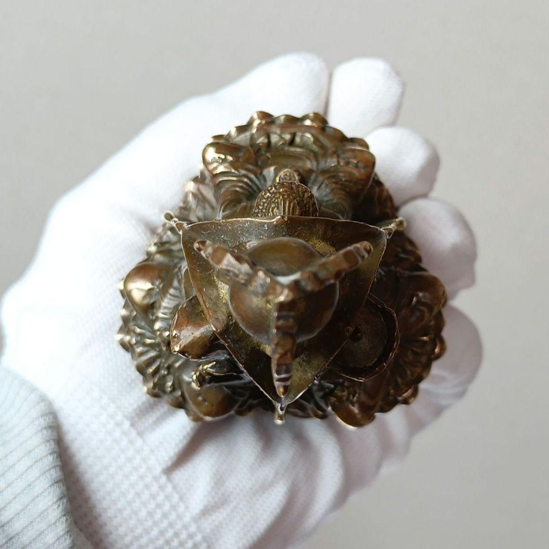 三面仏　真鍮　仏像　釈迦如来像　菩薩像　三蔵法師　大仏様　縁起物　神仏　置物