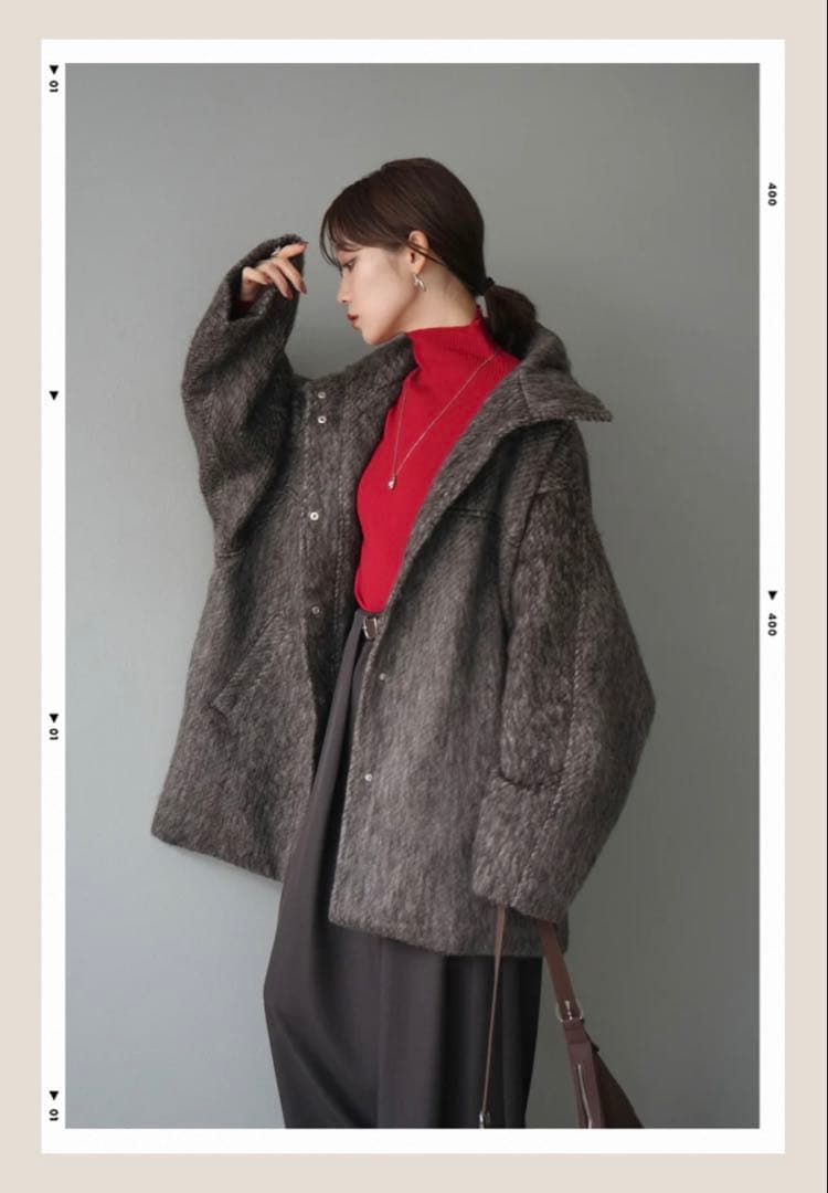 lumier シャギースタンドカラーコート ブラウン LIAN リュミエ - メルカリ