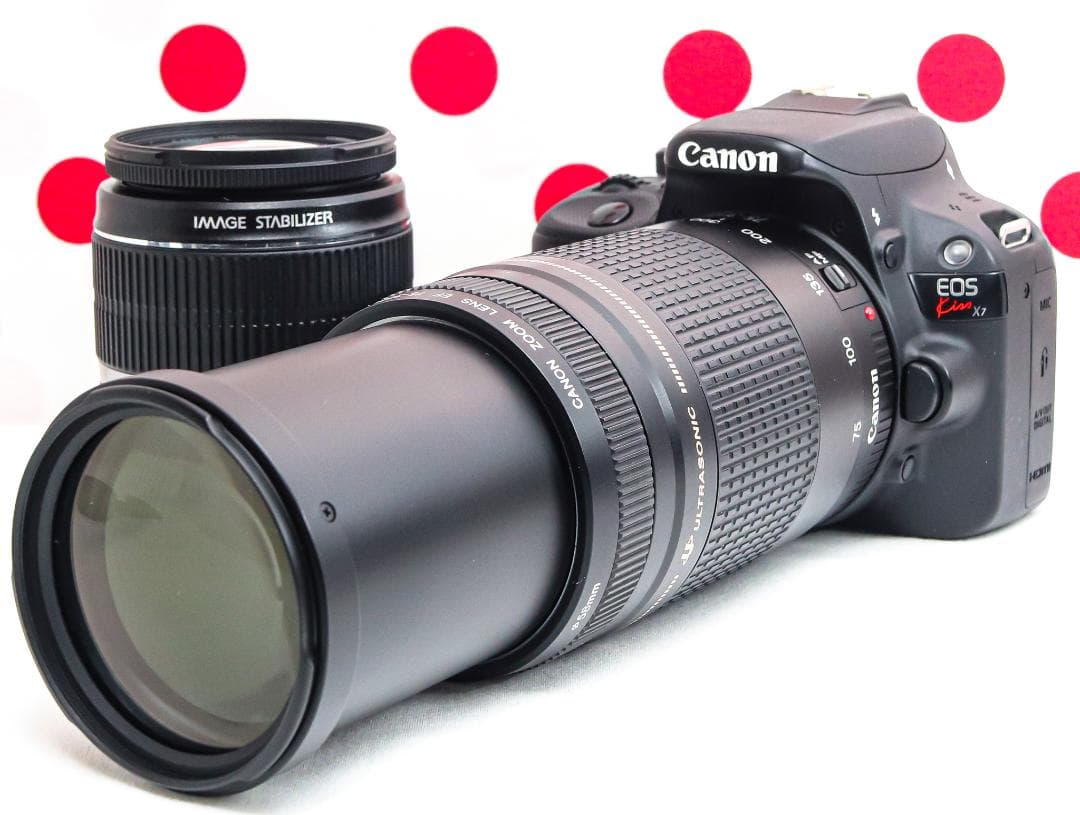 スマホ転送可能 Canon kiss X7i 一眼レフ ダブルレンズセット