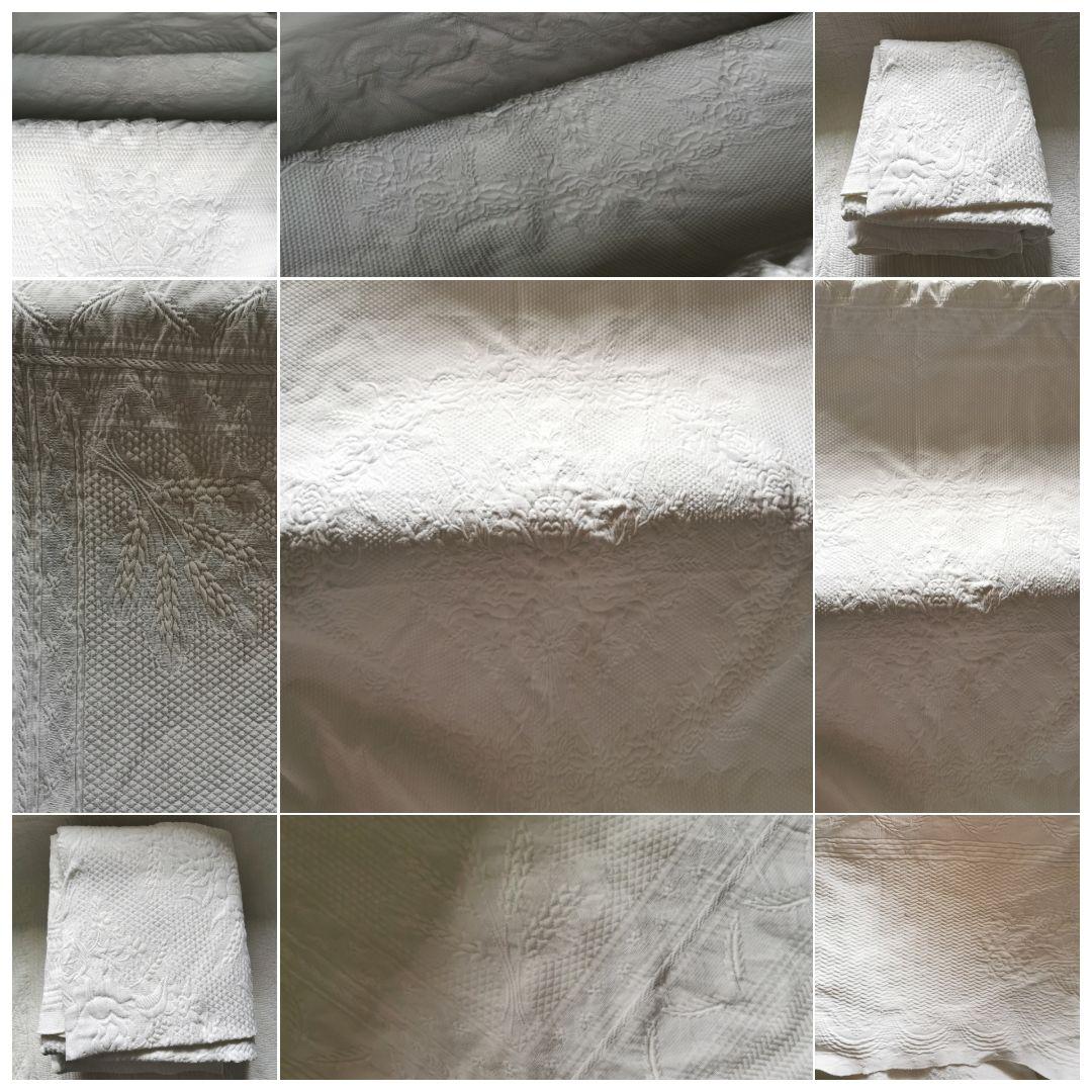 アンティークピケドプロヴァンス 超大判スカラップキルト薔薇＆麦