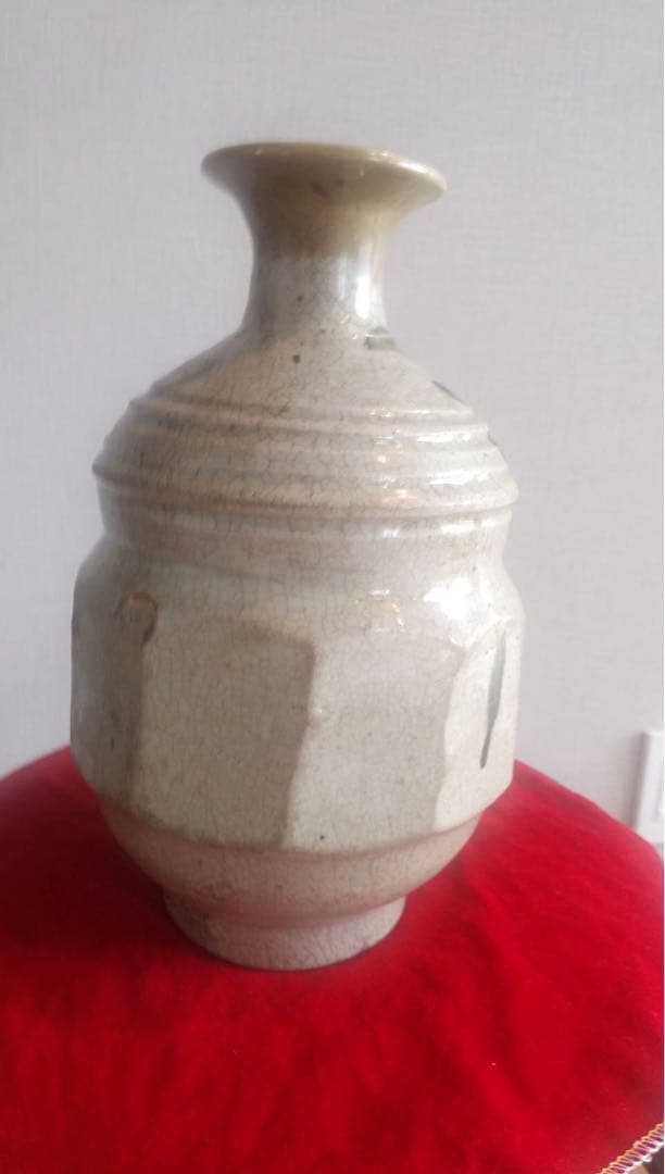 李朝白磁鉄絵面取徳利