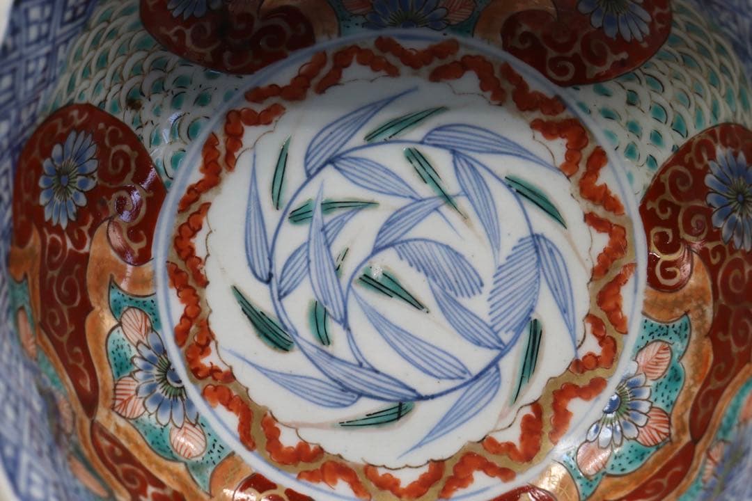 江戸　伊万里色絵花口鉢　送料込み1121