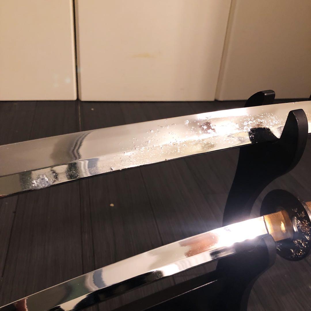 高級模造刀　居合刀　 美術刀剣　太刀　脇差　大小セット　2本セット　茶白拵え