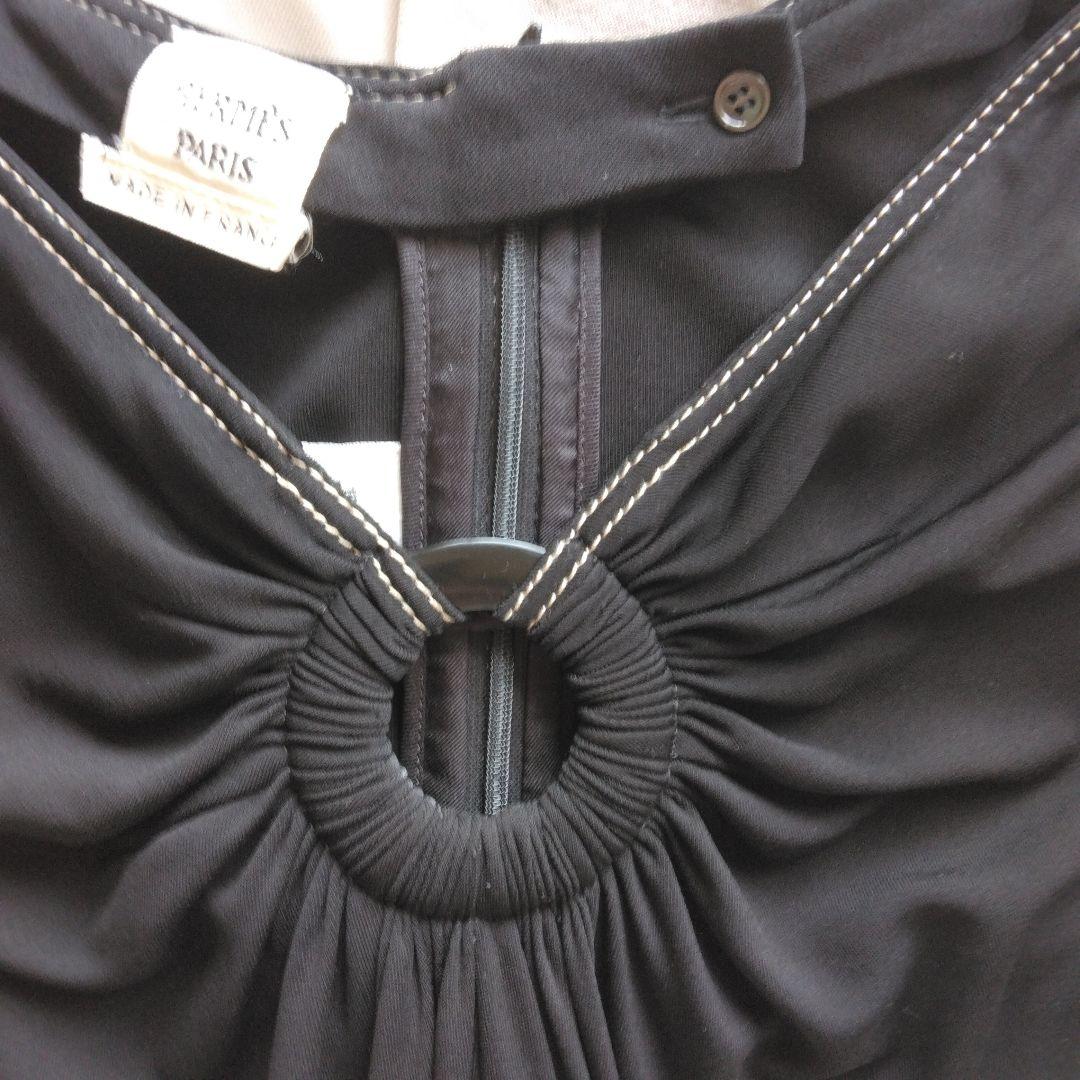 い*ご様 エルメス☆フロントドレープ☆フレアスカートブラック