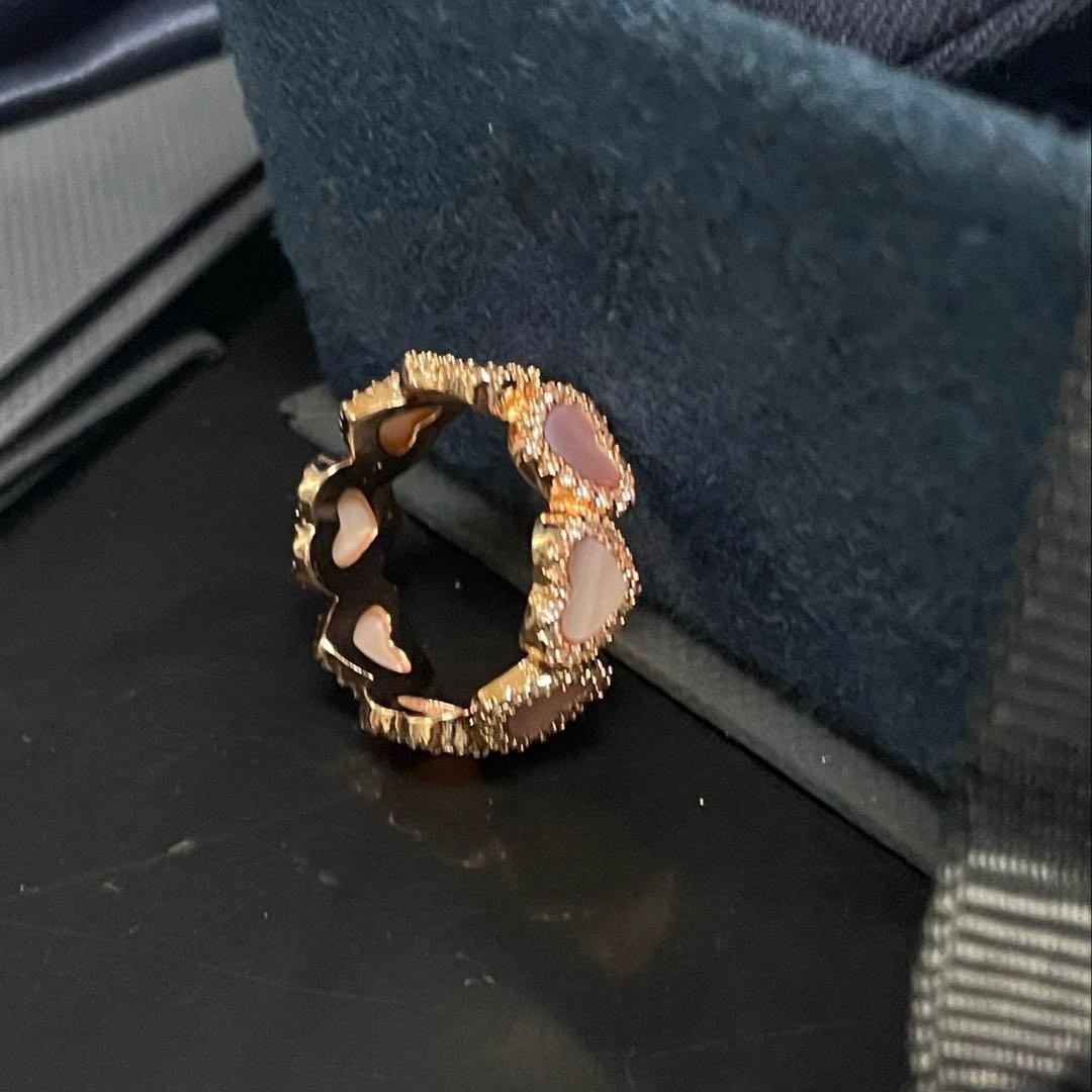 apm モナコ MONACO パヴェ フルハート リング ローズゴールド