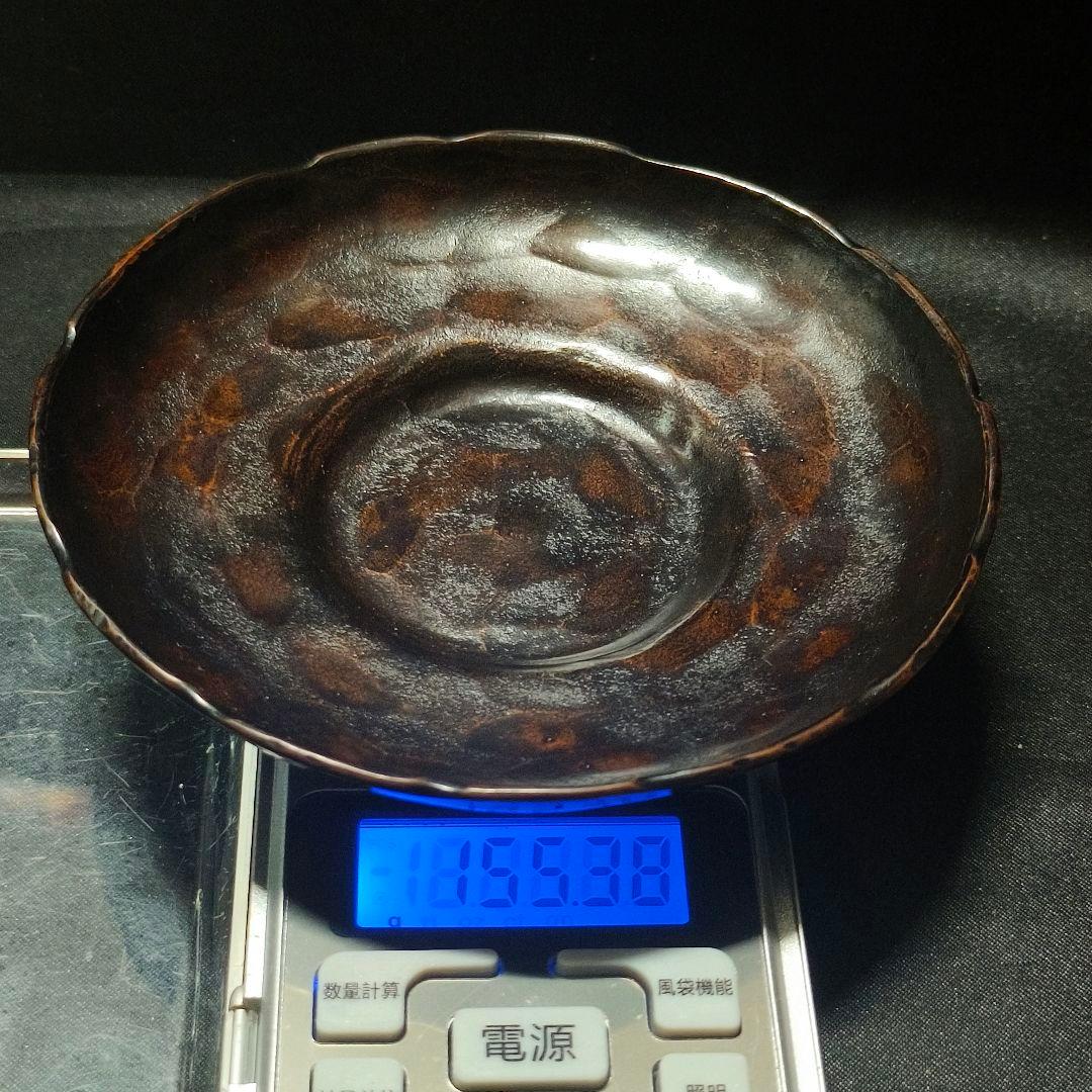 茶道具 唐金茶托 鎚起銅器 重弘造 明治骨董 桐箱 蒐集家放出