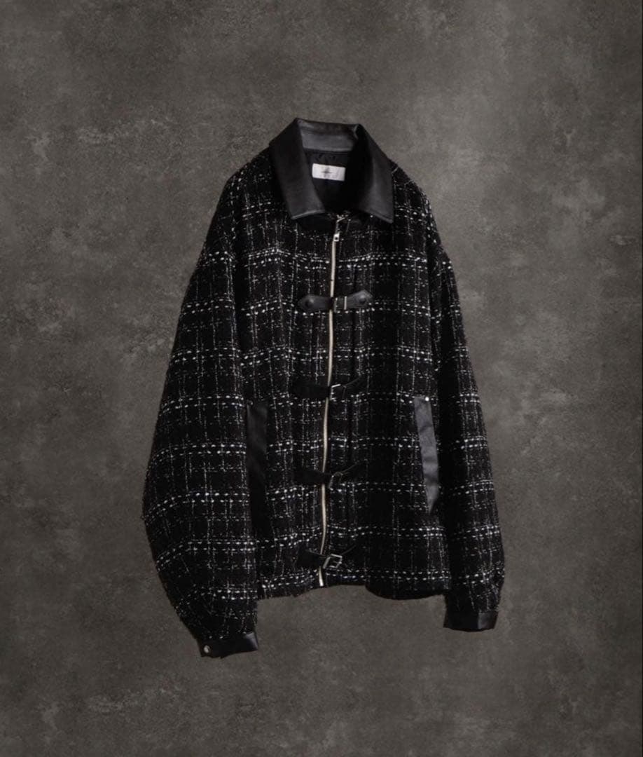 メニーバックルベルトツイードブルゾン