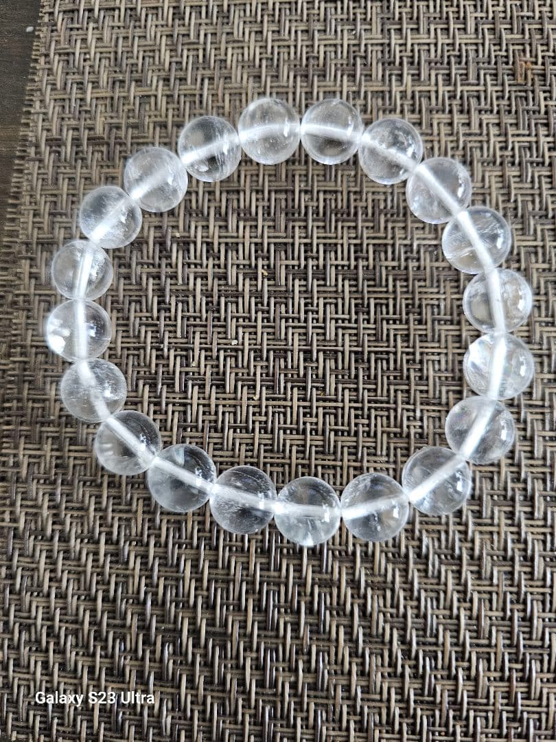 黒平産水晶１０mmクリアー２０玉ブレスレット