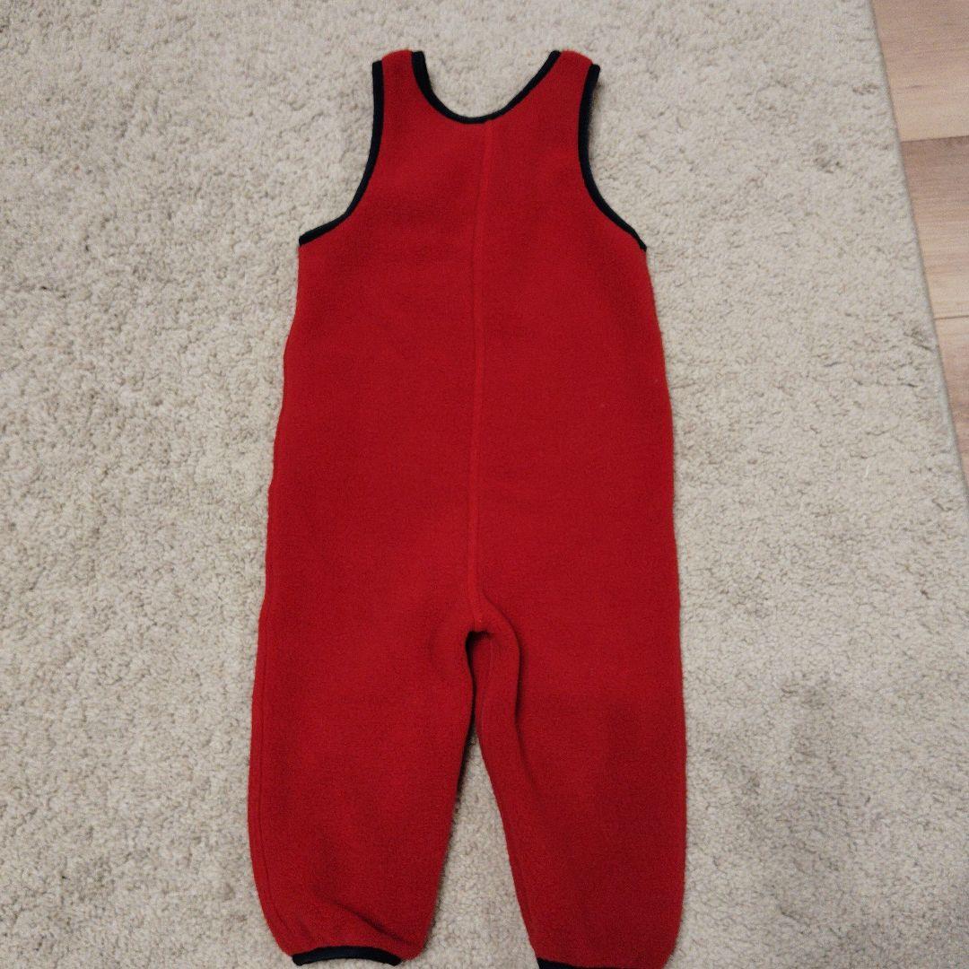 patagonia フリースオーバーオール 赤