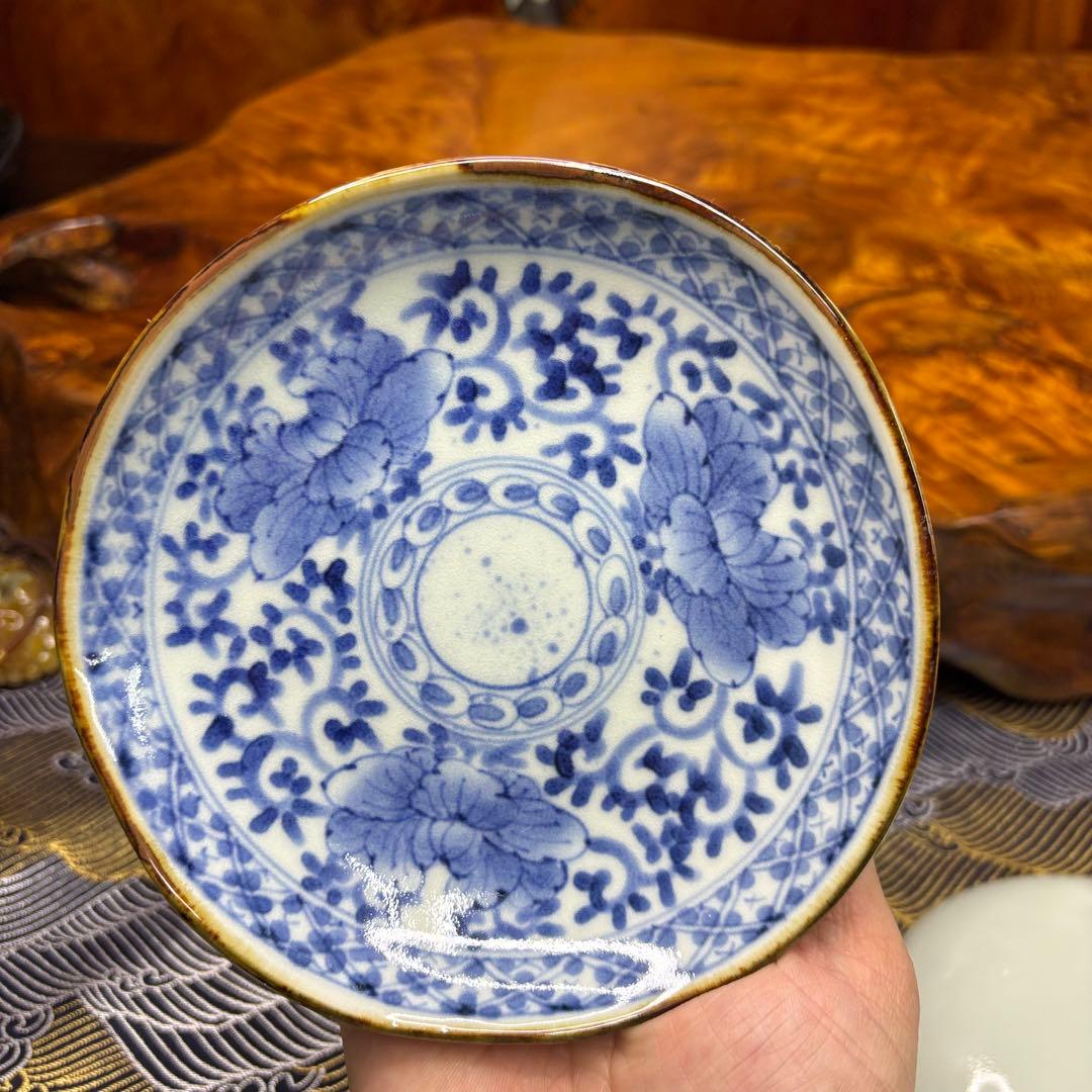 有田焼 福泉窯 カップ&ソーサー2客　染付　唐草　碗皿