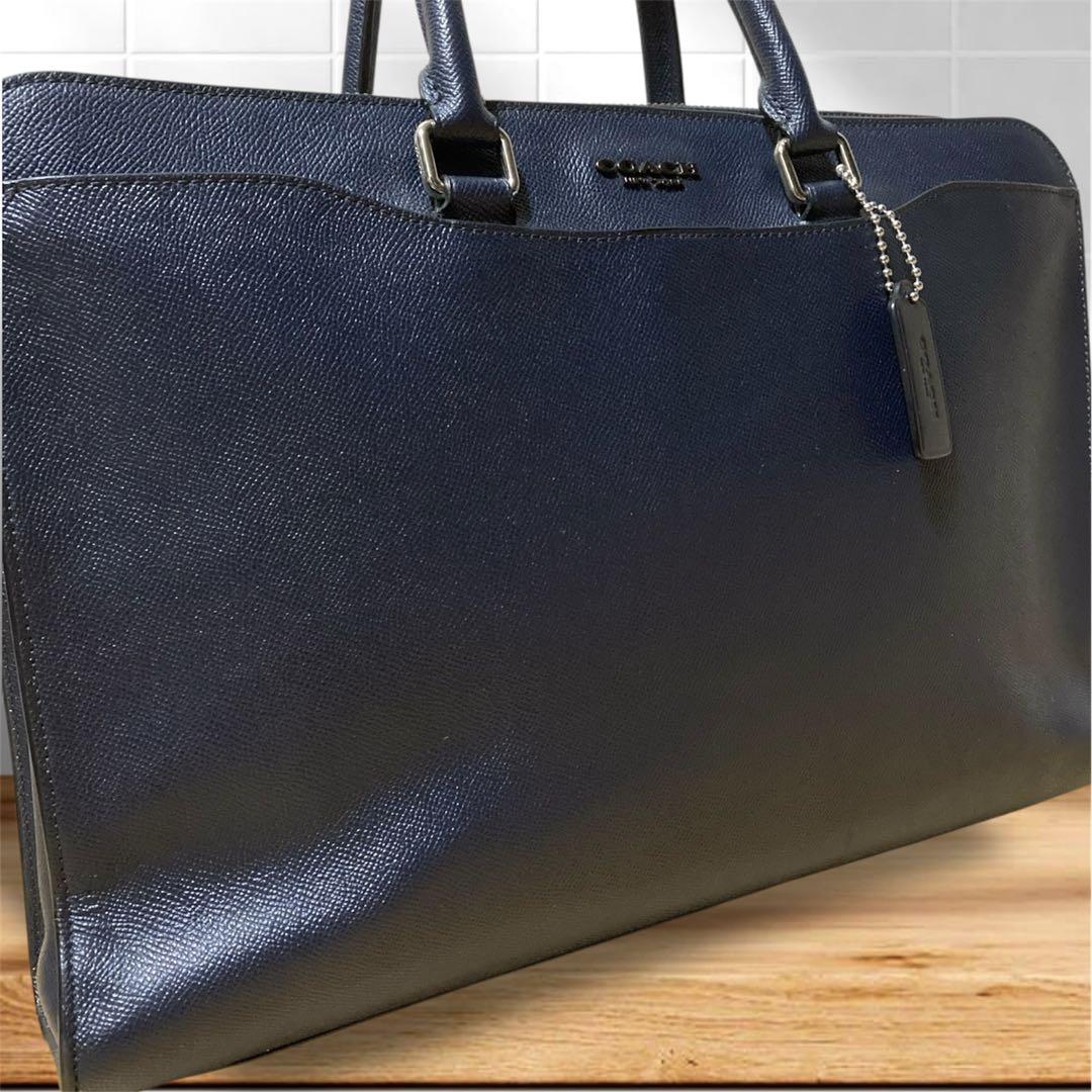 上美品 COACH コーチ レザー メンズ ビジネスバッグ ブリーフケース
