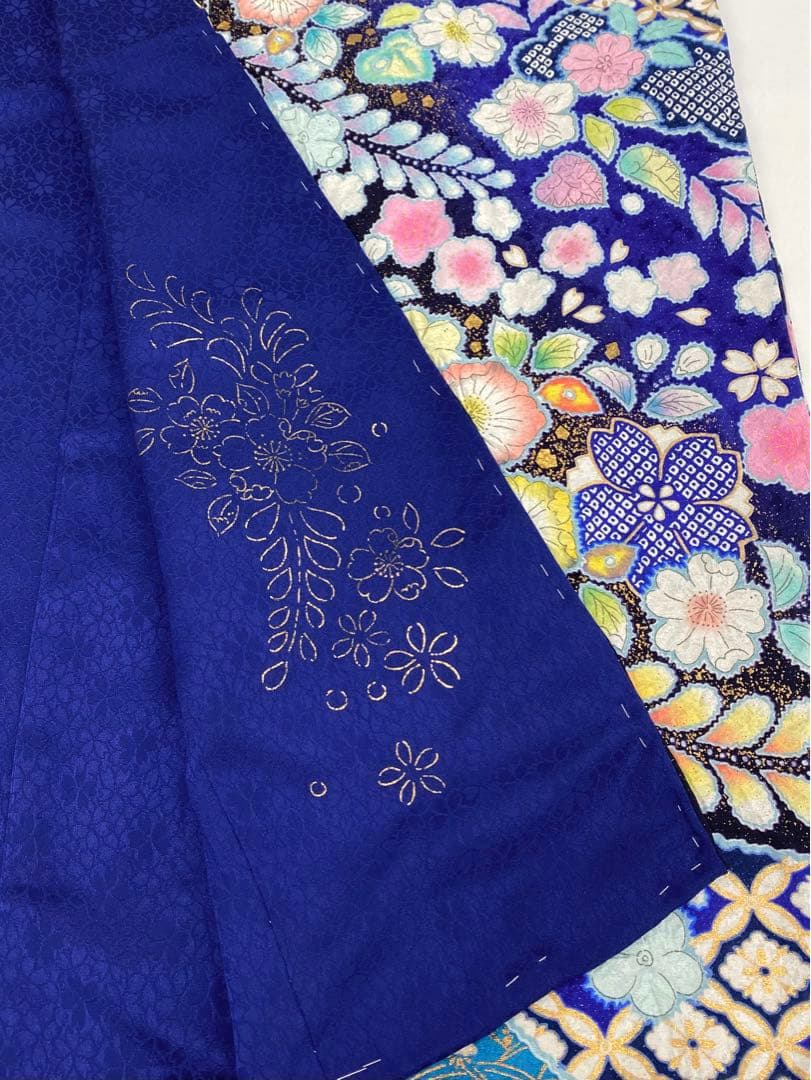 振袖 仮絵羽 桐屋 翠山工房 辻ヶ花 絞り 銀通し 正絹