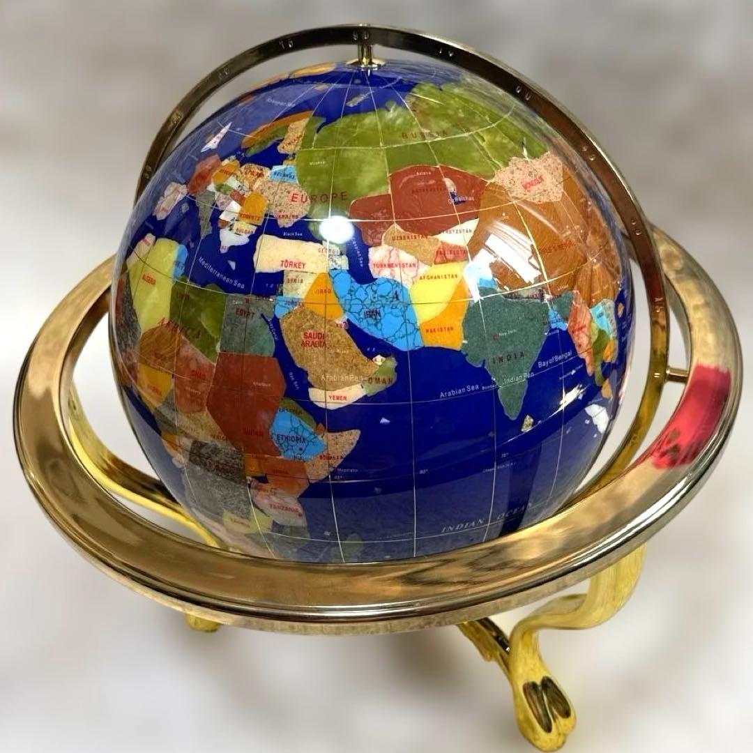 天然石 希少 地球儀 アンティーク インテリア