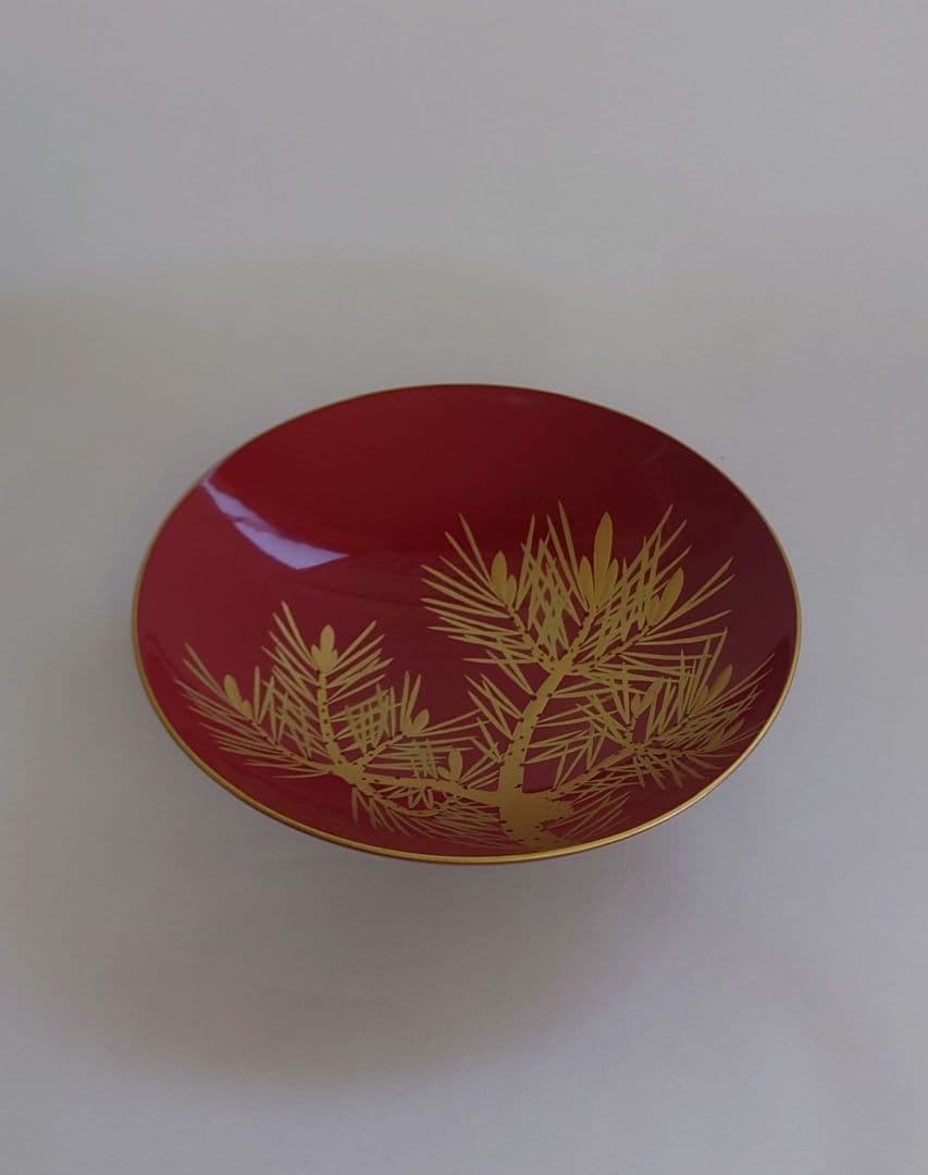 漆塗 木盃 丁字台付 松竹梅 三ッ組盃