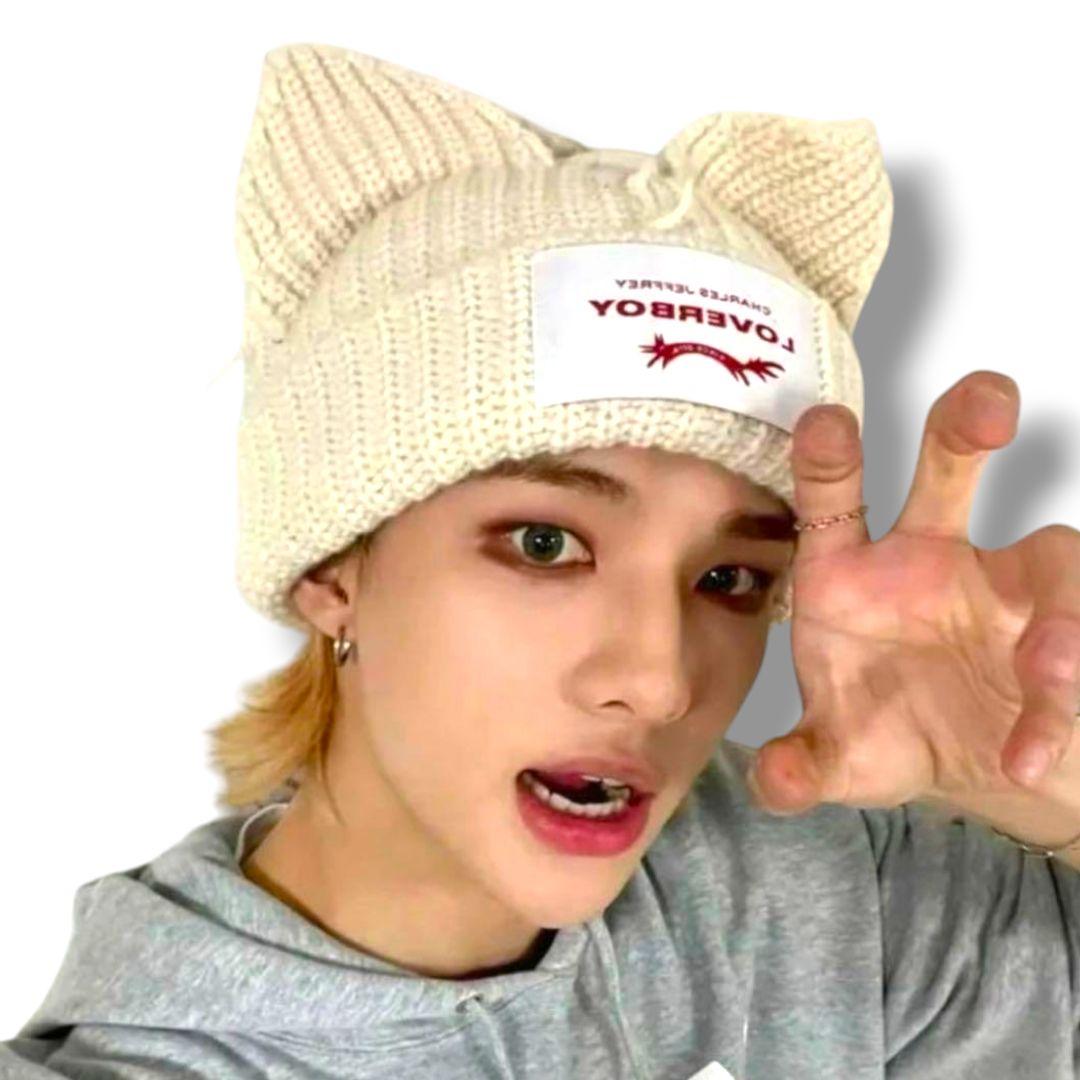 未使用品CHARLES JEFFREY LOVERBOY 猫耳ニット帽