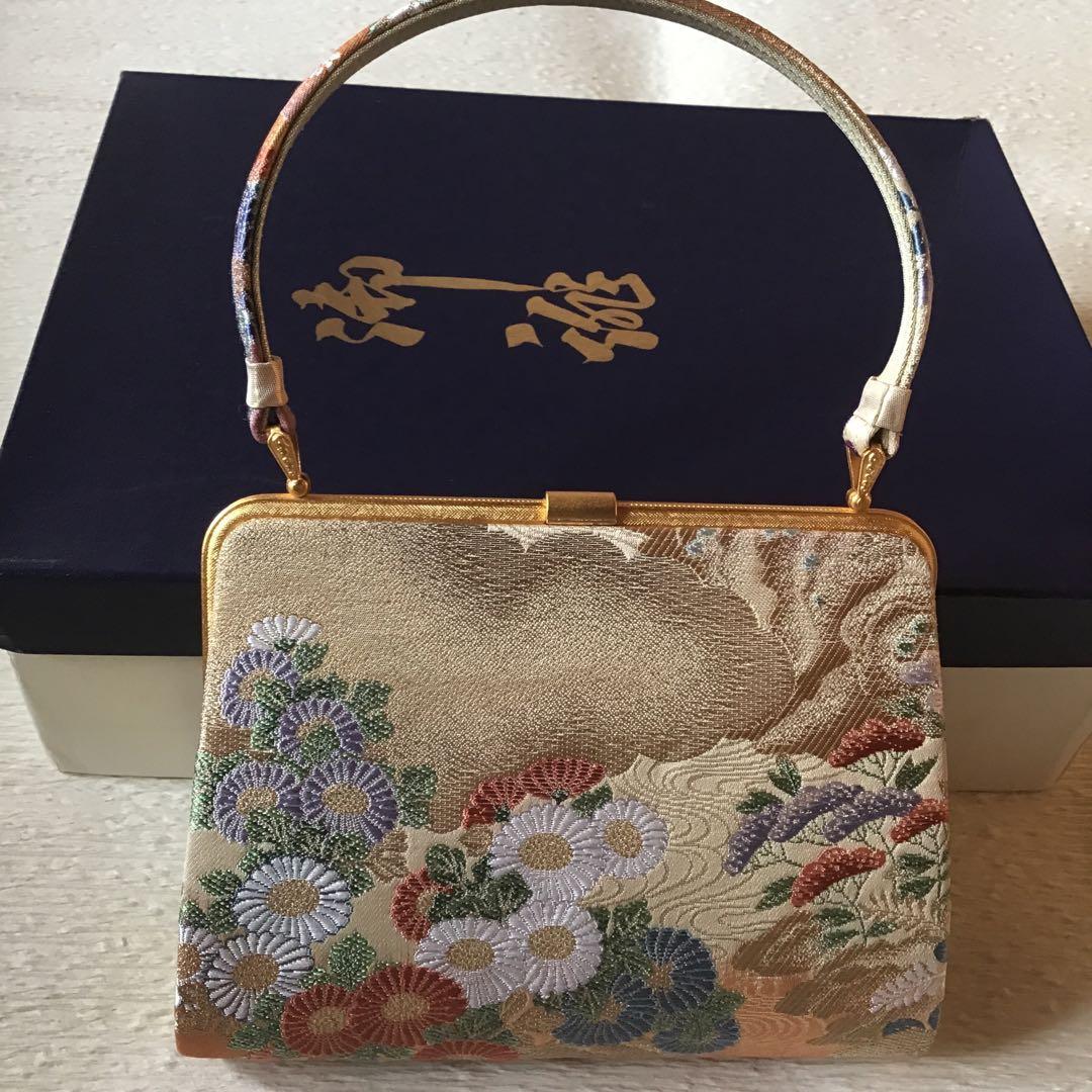 花柄刺繍 和装用バッグと草履セット　成人式　結婚式　卒業式