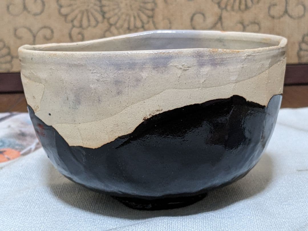 【お値下げ】【良作】朝日焼　松林佑典作　16代豊斎　若作　鹿背茶碗