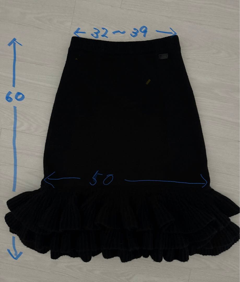 シャネルス裾フリフリ、カシミヤ100%正規販売店購入