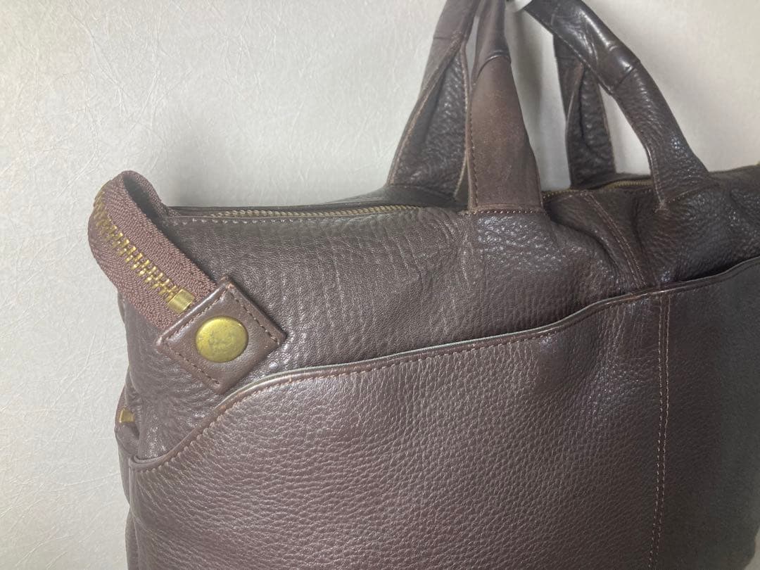 PORTER 『WITH』レザー製ブリーフケース ダークブラウン