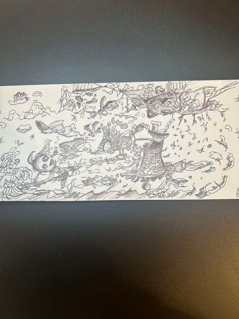 ボールペン画『空想空中戦』