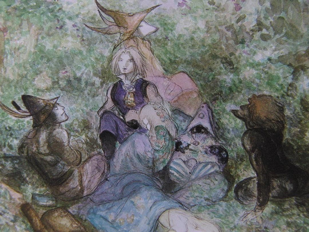 天野喜孝、【パーティー】、希少な額装用画集より、新品額装付、状態良好