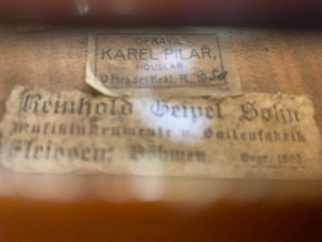 チェコ製　4/4 バイオリン　虎杢　reinhold geipel sohn