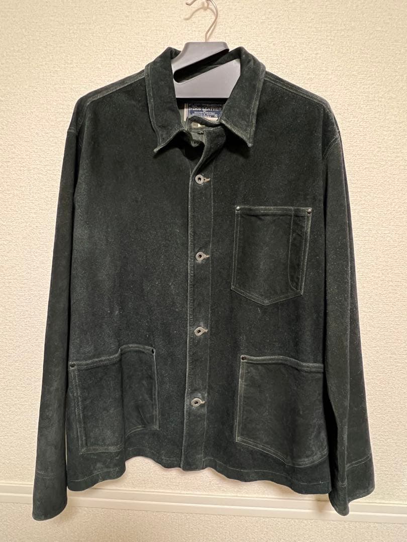 RRL インディゴ レザー シャツ ジャケット L