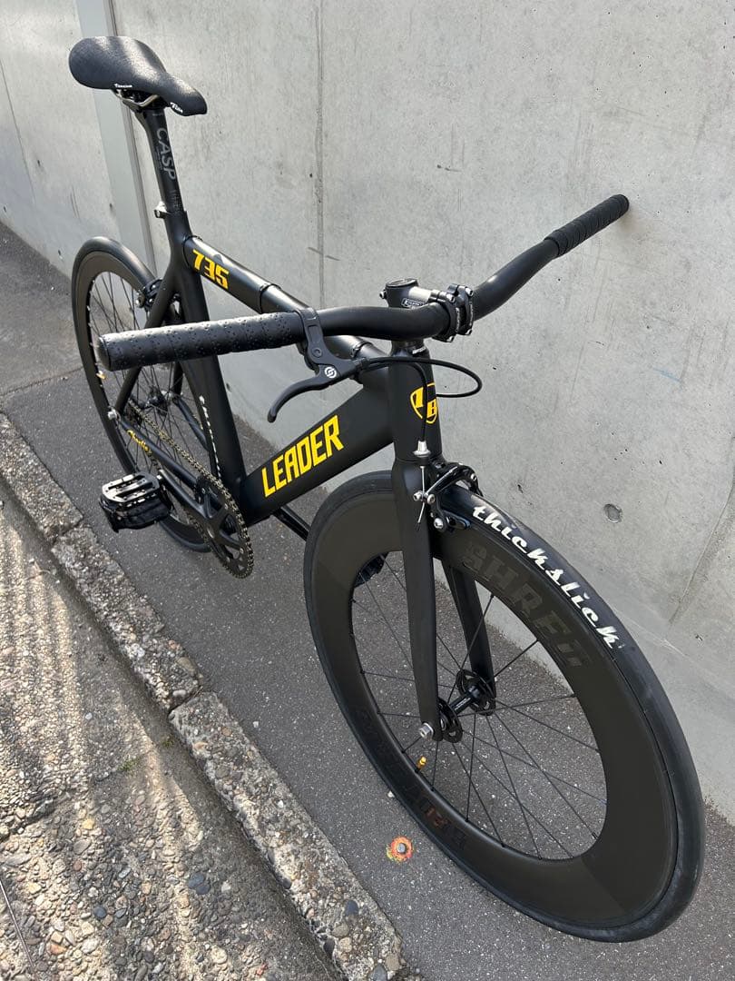 LEADER BIKE 735 TR CUSTOM M黒黄色 エアロピストバイク