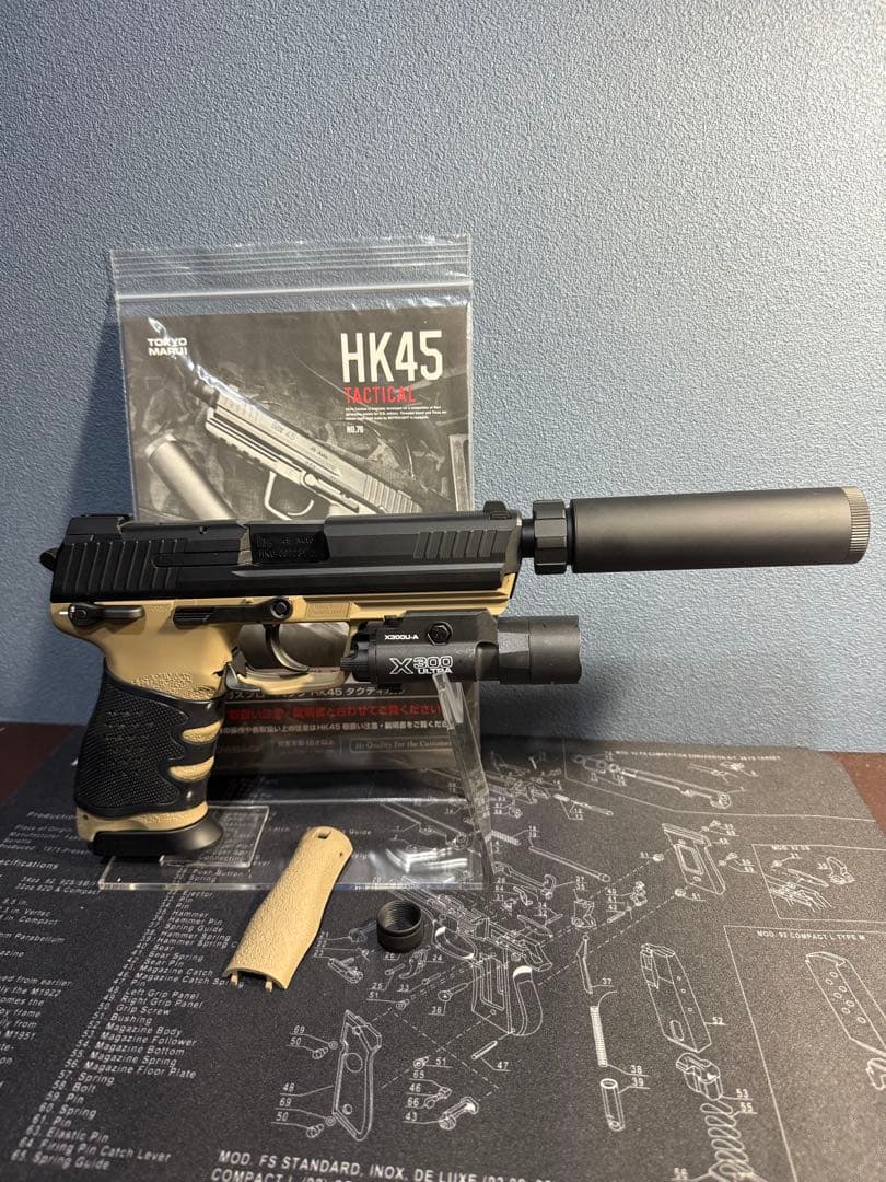 最終値下げ東京マルイ製 HK45 タクティカル＋SureFire Replica
