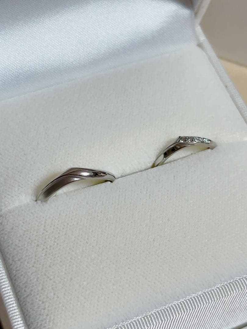 未使用★結婚指輪プラチナ900ダイヤモンド、組曲ペア