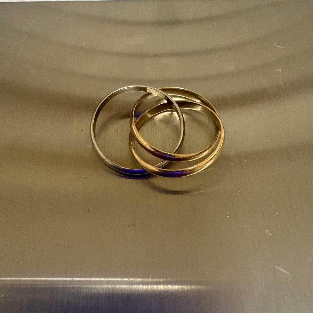 K18 K18 Pt900 3連リング 4.5g