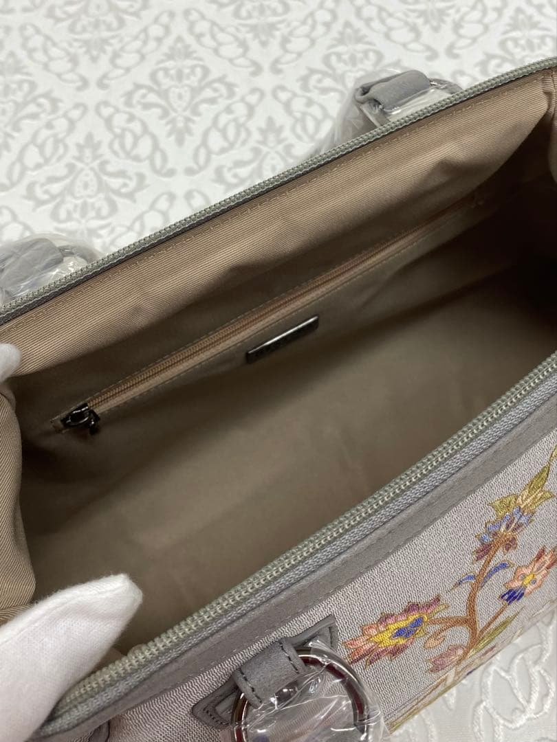 岡重謹製 未使用品 OKAJIMA バッグ 京友禅 金彩 象 唐花 正絹