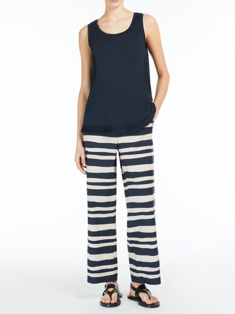 マックスマーラ コットン ジャージー トップ ベージュ