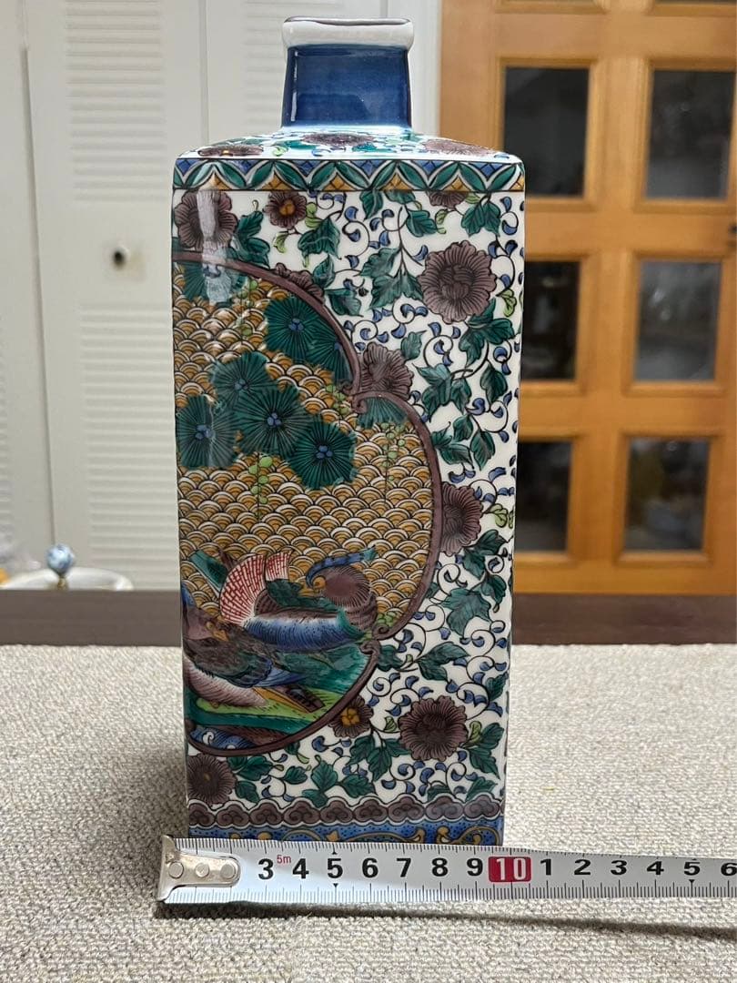 未使用 九谷焼 九谷 仙龍 花瓶 花鳥図 高さ約25ｃｍ