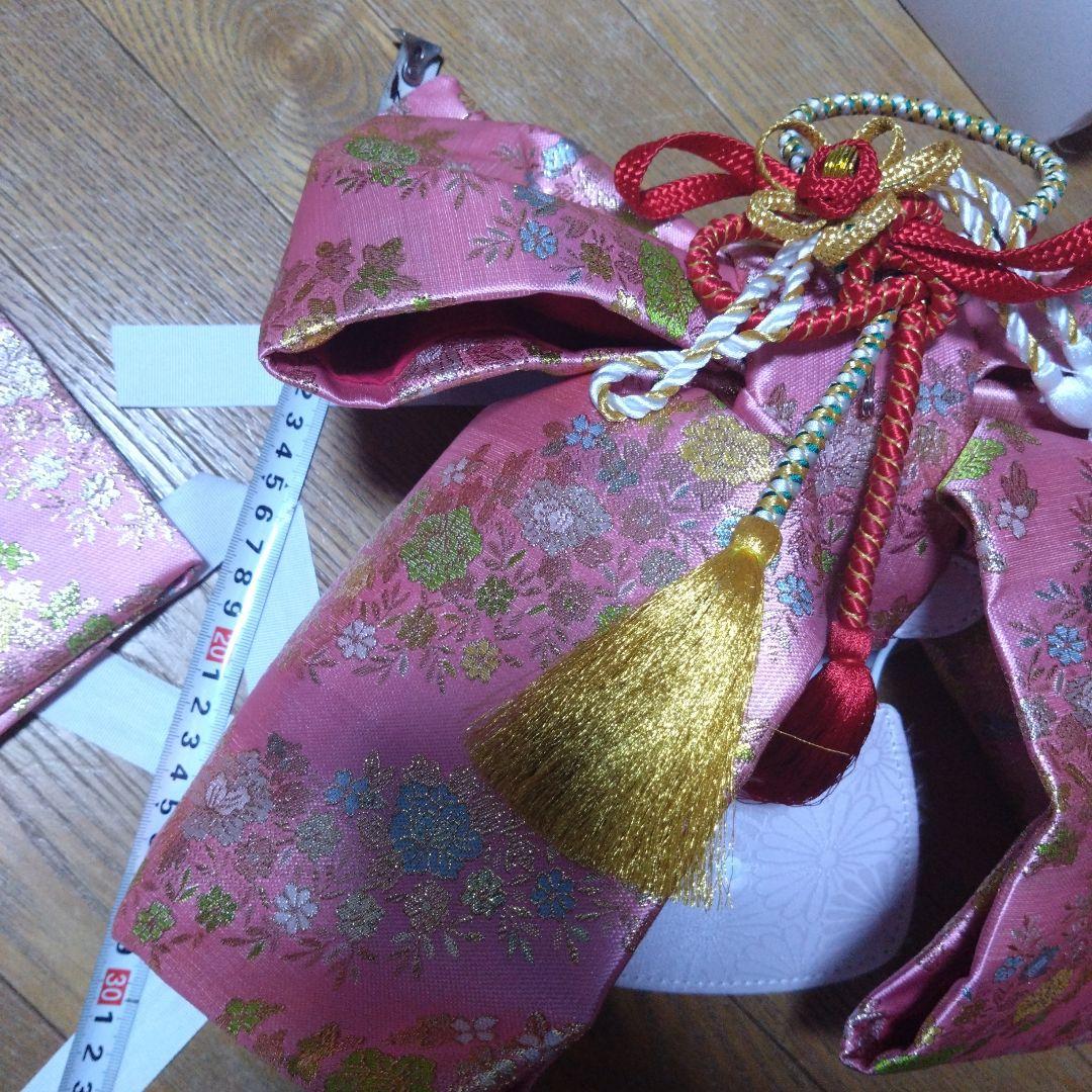 七五三★帯.バッグ.草履.筥迫.ピンク花柄