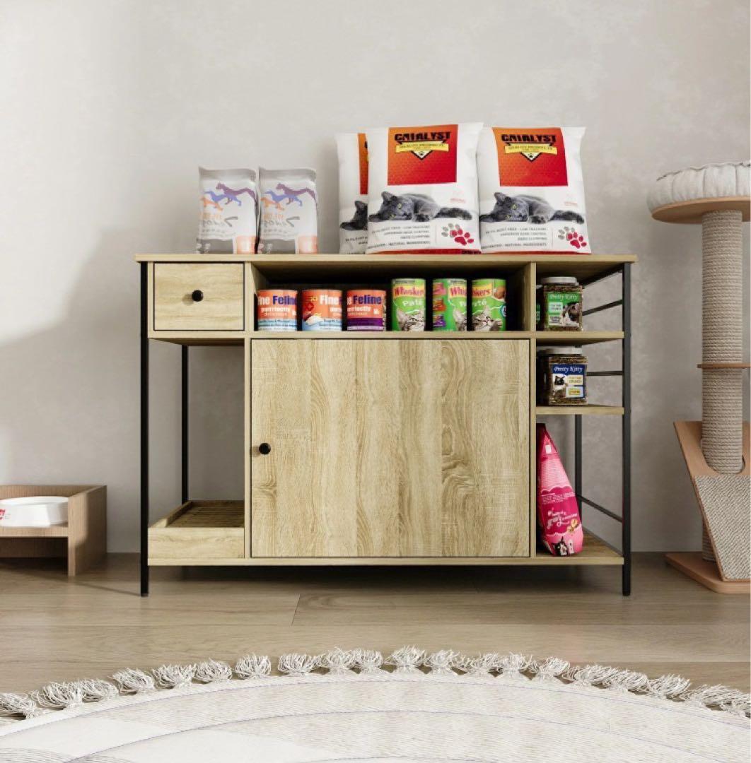 キャットハウス 猫トイレキャビネット 幅108cm 高さ74cm 奥行50cm 猫