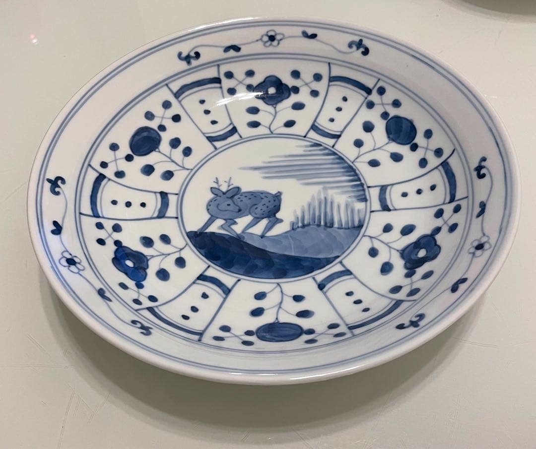 昭和レトロ 未使用 唐津焼 三つ星 1980】十三代中里太郎右衛門 絵唐津茶碗