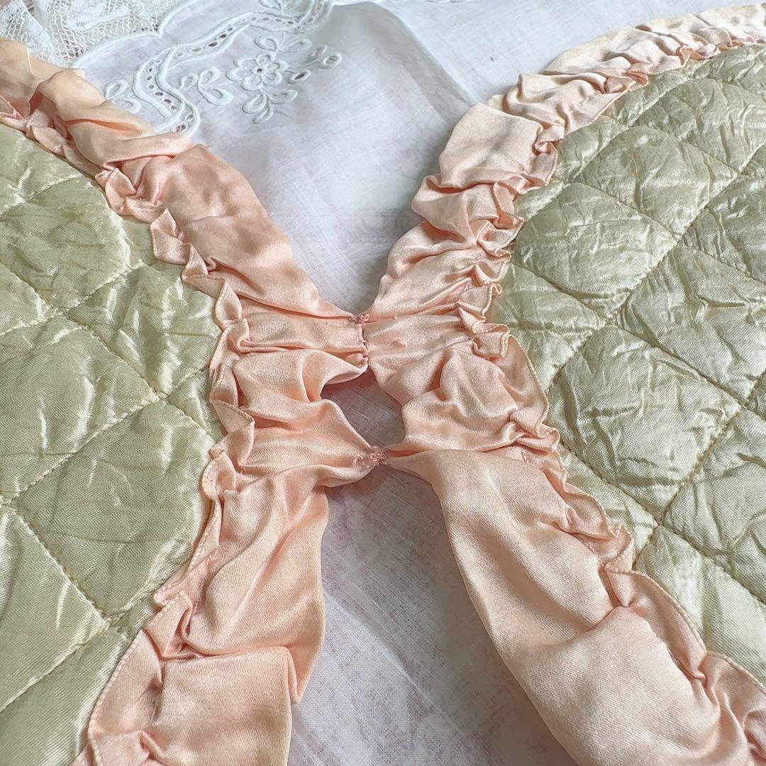 フランスアンティーク ぼかし織 ランジェリーケース ハンキーケース