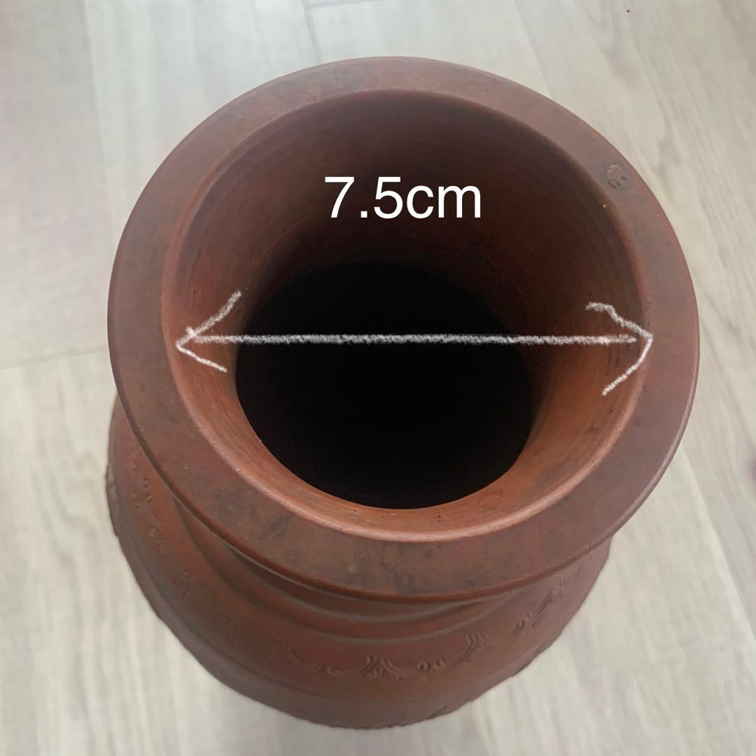 常滑焼　ドラゴン彫刻花瓶