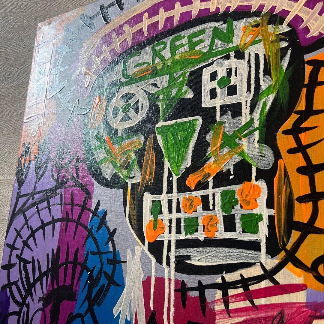 貴重 ジャン=ミシェル・バスキア 大型肉筆油彩画 - メルカリ