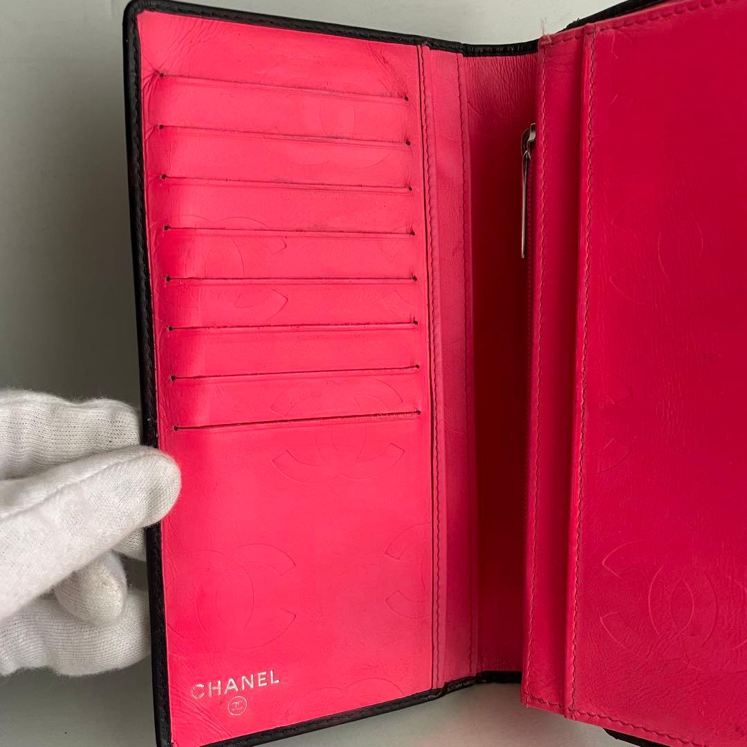 箱カードシール有り✨シャネルカンボンラインマトラッセ長財布ピンクCHANEL