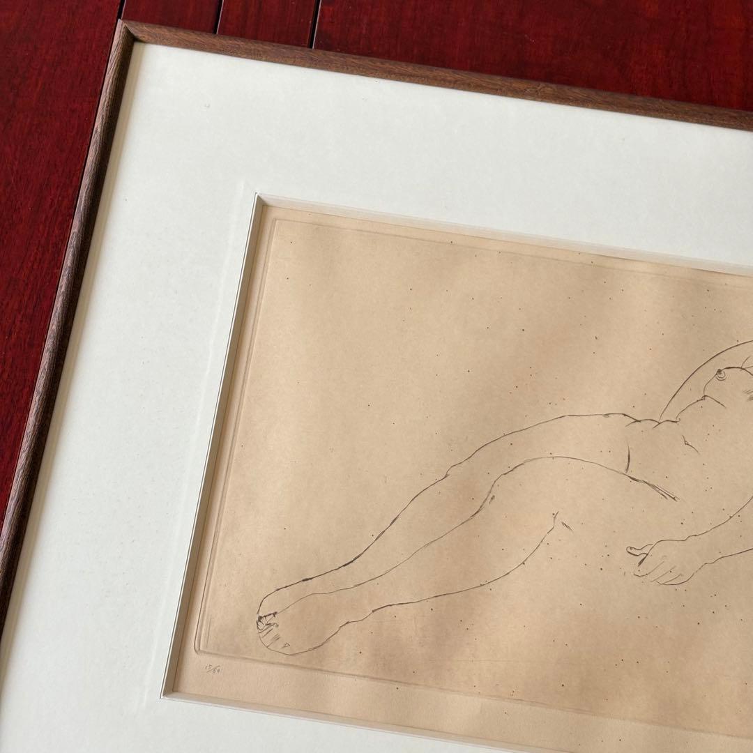 佐藤忠良「裸婦」銅版画 エッチング 額装 具象彫刻家 絵画 K - メルカリ