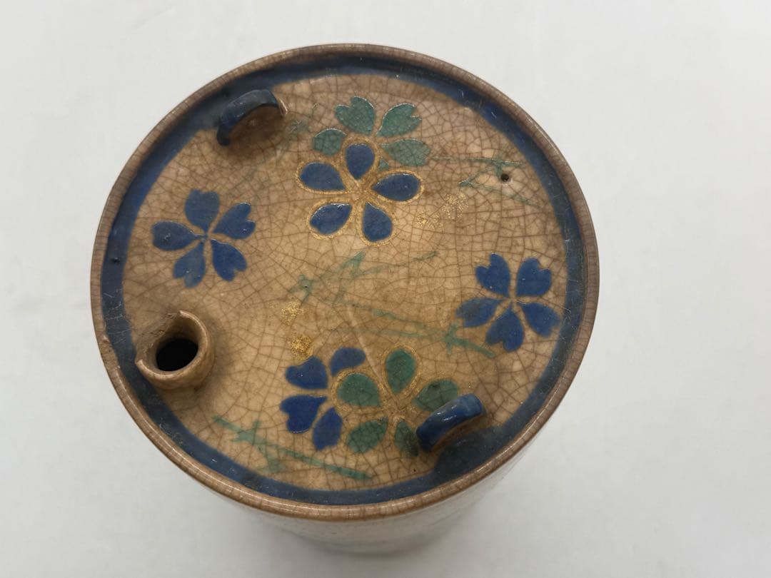 W8 蓋置 『色絵 三ツ蝶』『高野昭阿弥 造』 共箱 茶道具