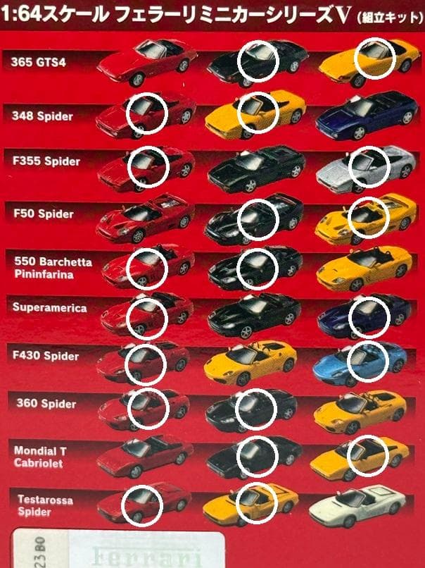 京商 1/64 フェラーリ ミニカーシリーズ V
