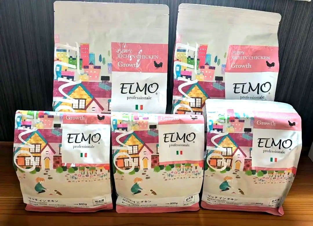 エルモドッグフード リッチインチキン 3kg×2袋、800g×3袋合計8.4キロ