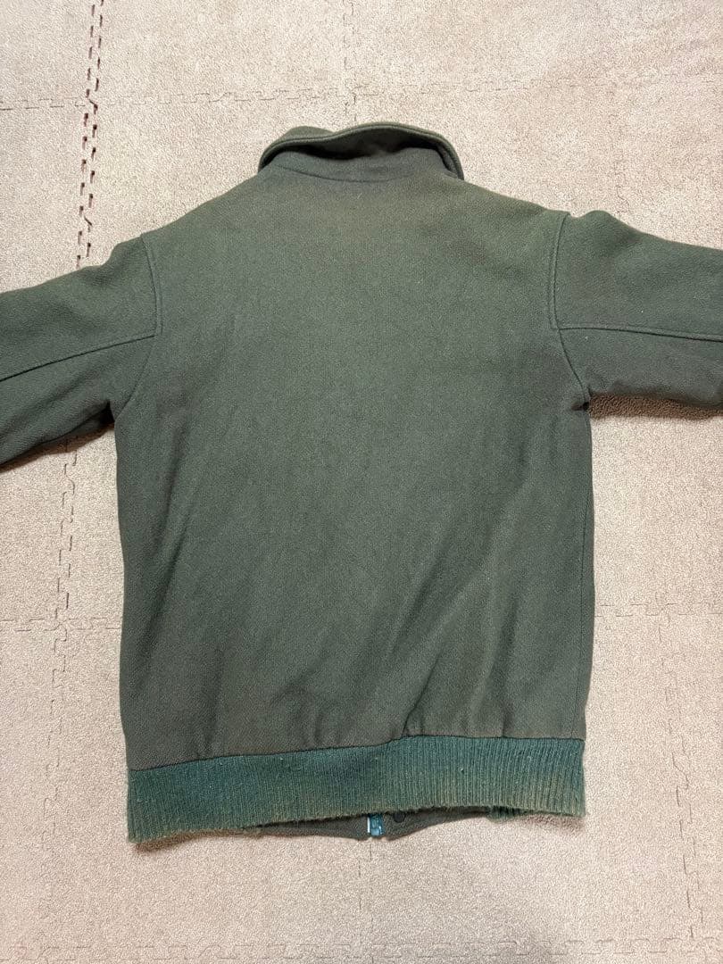 L.L.Bean ウールジャケット S USA製 裏地チェック グリーン