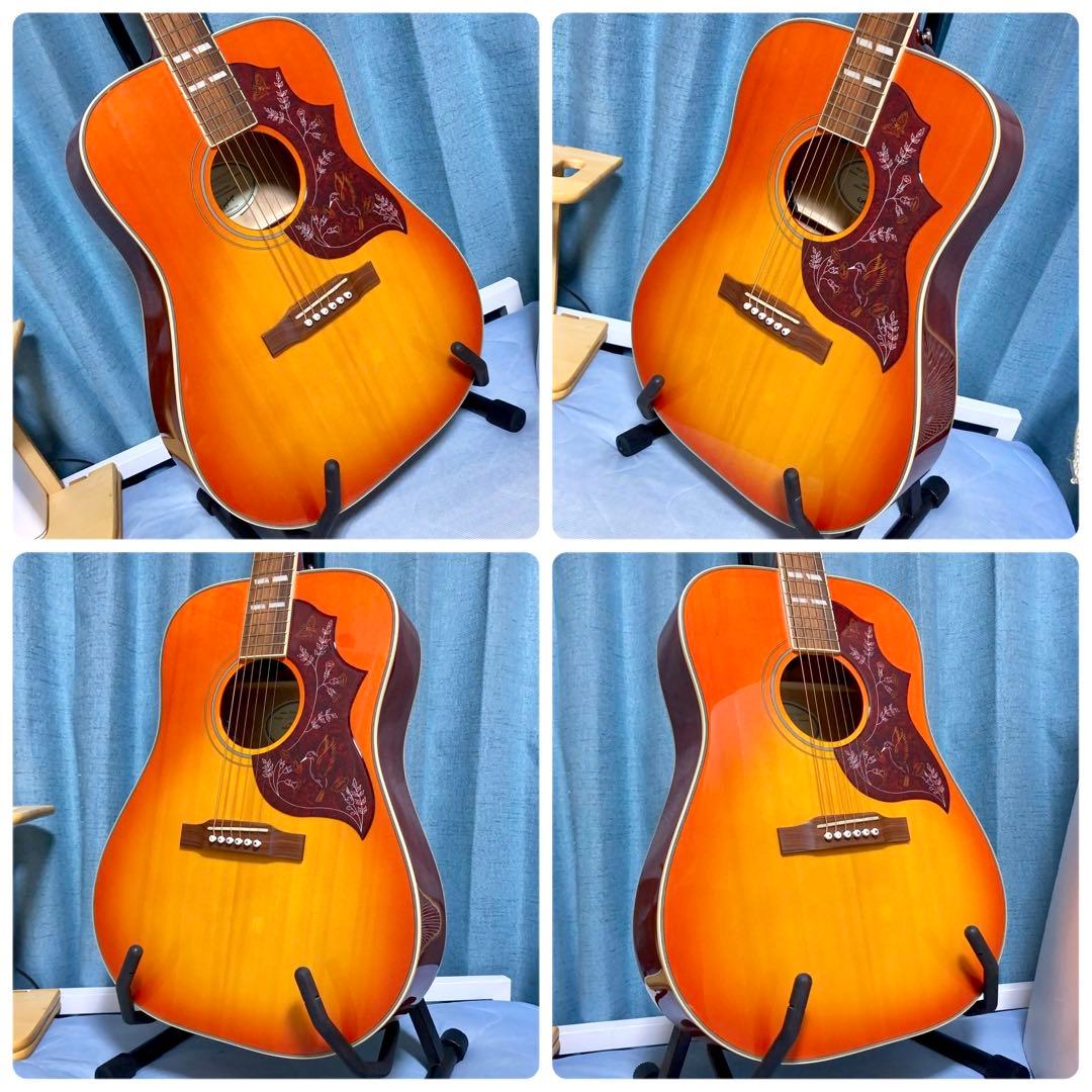 牛骨☆エレアコ】Epiphone☆ハミングバード！【弾き易く調整☆新品の弦